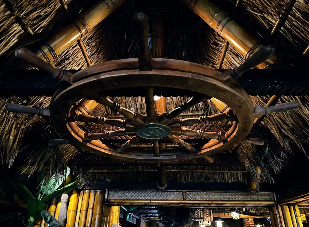 Royal Hawaiian ceiling decor ships wheel