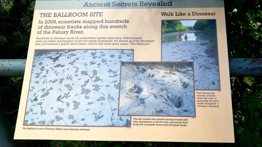 dinosaur valley ballroom site sign