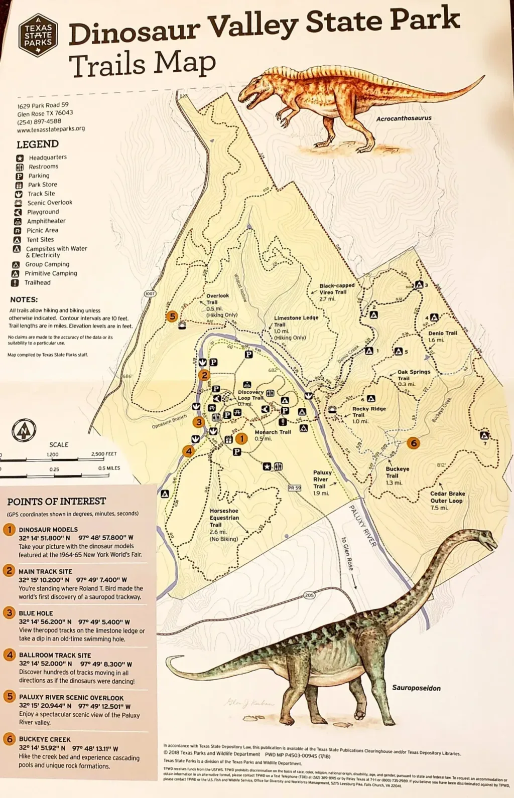 dinosaur valley state park map