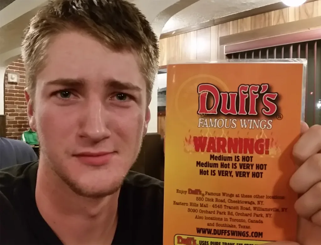 duffs hot menu