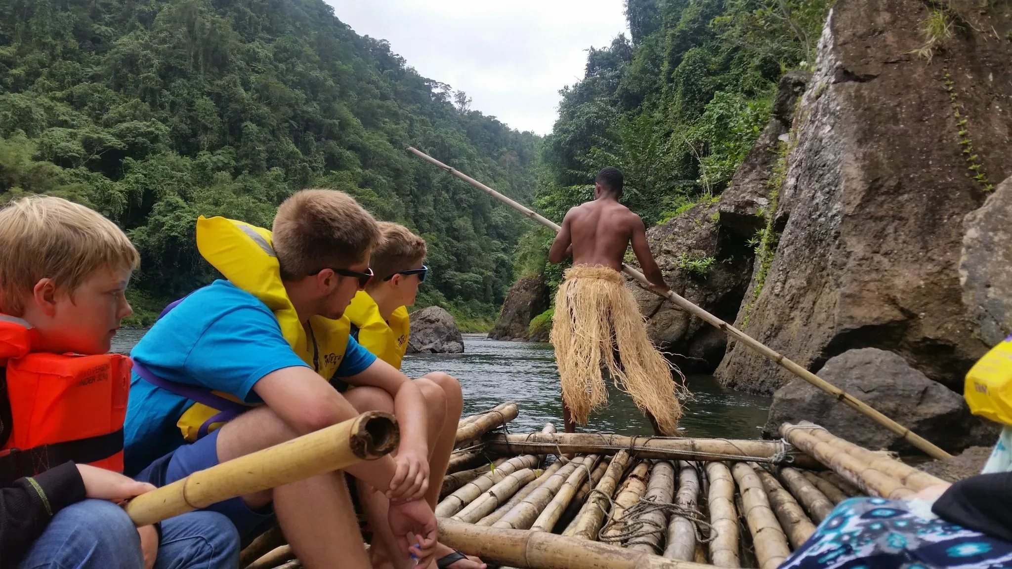 fiji river bamboo raft