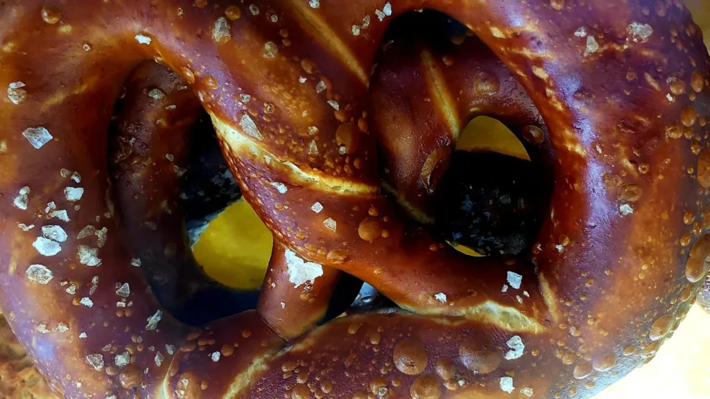 Salted soft pretzel from Grover Beach Sourdough