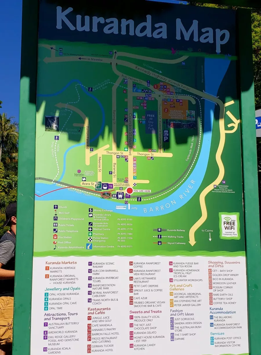 Kuranda village map