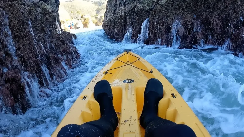 Kayaking through channels