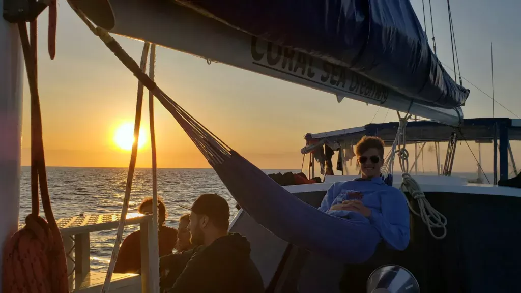 coral sea dreaming hammock sunset